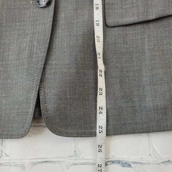 Loft Petites women light gray wool bland Classic blazer jacket size 10P - Picture 6 of 11